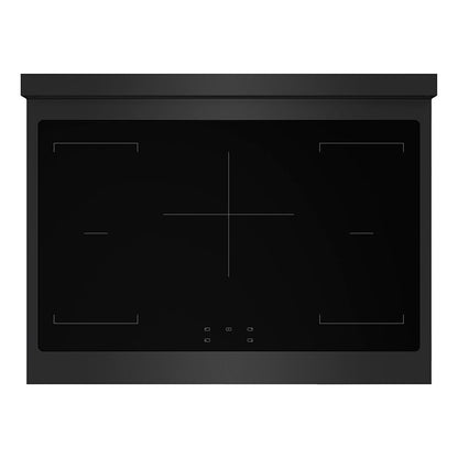 ZLINE Autograph Edition 36 in. 5.2 cu. ft. Paramount Induction Range with 5 Element Cooktop and Electric Convection Oven in Black Stainless Steel with Champagne Bronze Helix Handle and Knob Accents (SINRBZ-36-KCB)