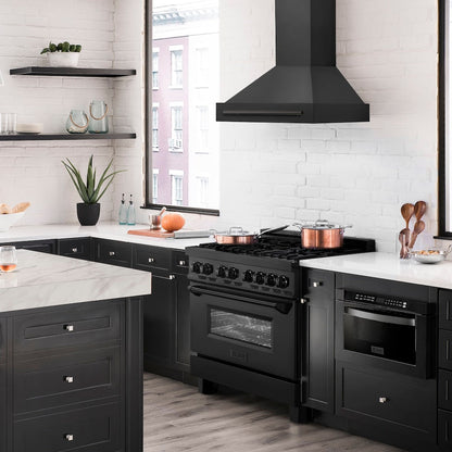 ZLINE 30 in. Black Stainless Steel Range Hood with Black Stainless Steel Handle (BS655-30-BS)