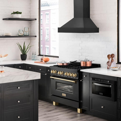 ZLINE 36 in. Ducted Vent Black Stainless Steel Wall Mount Range Hood (BS655N-36)