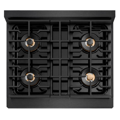 ZLINE 30 in. Paramount Gas Rangetop with 4 Burner DuoPro™ Cooktop in Black Satin Stainless Steel (PSRTBS-30)