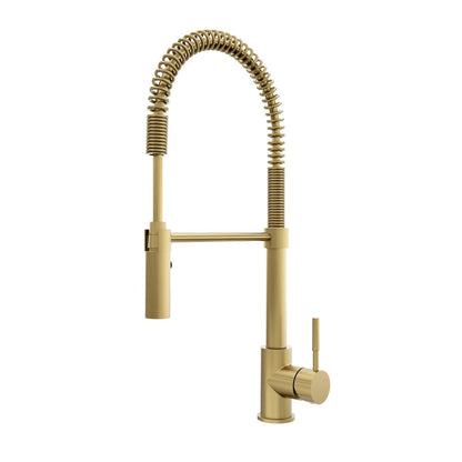 ZLINE Autograph Edition Sierra Pull Down Spring Single Handle Kitchen Faucet in Champagne Bronze (SRA-KF-CB)