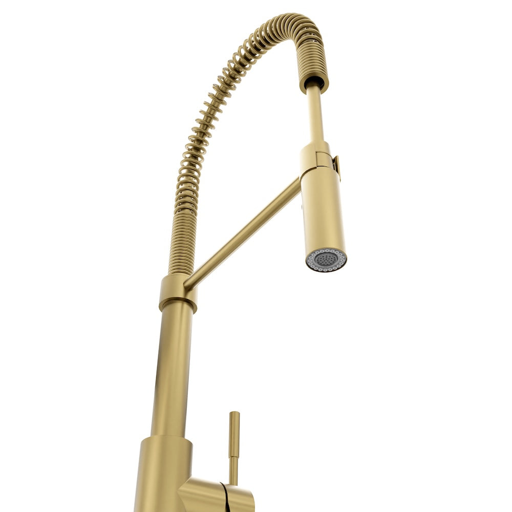 ZLINE Autograph Edition Sierra Pull Down Spring Single Handle Kitchen Faucet in Champagne Bronze (SRA-KF-CB)