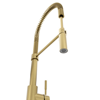 ZLINE Autograph Edition Sierra Pull Down Spring Single Handle Kitchen Faucet in Champagne Bronze (SRA-KF-CB)