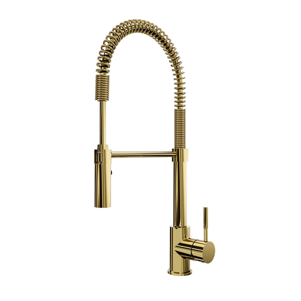 ZLINE Autograph Edition Sierra Pull Down Spring Single Handle Kitchen Faucet in Polished Gold (SRA-KF-PG)