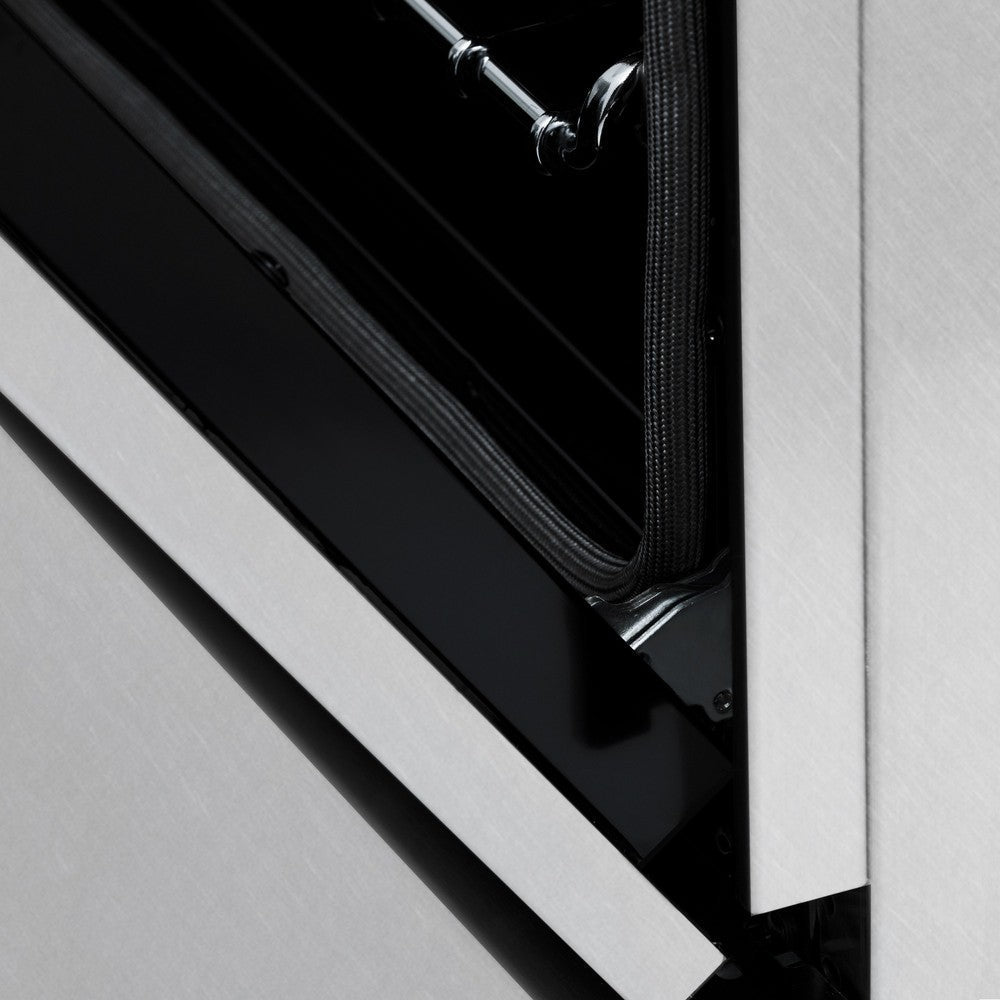 ZLINE 36 in. Kitchen Package with Satin Stainless Dual Fuel Range, Ducted Vent Range Hood and Tall Tub Dishwasher (3KP-RASRH36-DWV)