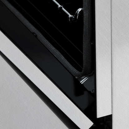 ZLINE 36 in. 4.6 cu. ft. Legacy Dual Fuel Range with Gas Cooktop and Electric Convection Oven in Satin Stainless Steel with 6 Brass Burners (RAS-SN-BR-36)
