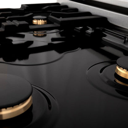 ZLINE Autograph Edition 60 in. 7.4 cu. ft. Legacy Dual Fuel Range with 9 Burner Gas Cooktop and 2 Electric Convection Ovens in Stainless Steel with White Matte Doors and Matte Black Accents (RAZ-WM-60-MB)