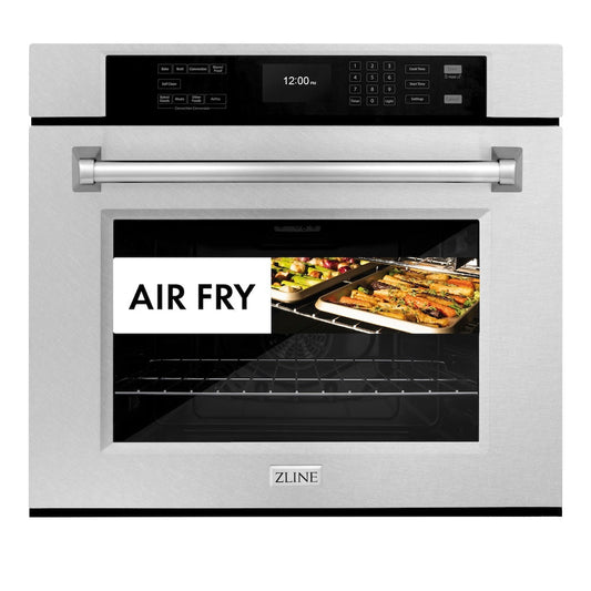 ZLINE 30 in. Professional True Convection Single Wall Oven with Air Fry and Self Clean in Satin Stainless Steel (WASS-30)