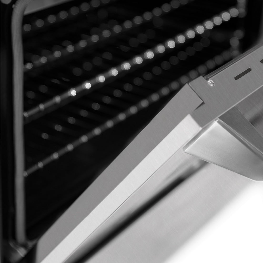 ZLINE 30 in. 4.0 cu. ft. Legacy Dual Fuel Range with 4 Burner Gas Cooktop and Electric Convection Oven in Stainless Steel with Satin Stainless Steel Door (RA-SN-30)