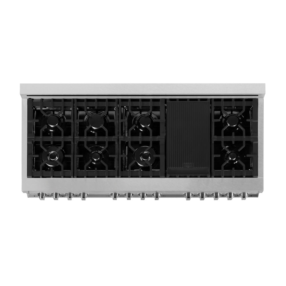 ZLINE 60 in. 7.4 cu. ft. Legacy Dual Fuel Range with 9 Burner Gas Cooktop and 2 Electric Convection Ovens in Satin Stainless Steel (RAS-SN-60)