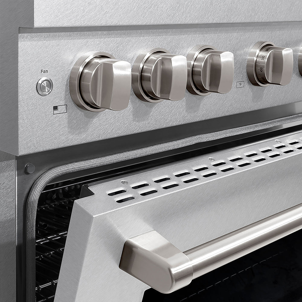 ZLINE 36 in. 5.2 cu. ft. Paramount Dual Fuel Range with 6 Burner DuoPro™ Cooktop and Electric Convection Oven in Satin Stainless Steel (PSDRS-36)