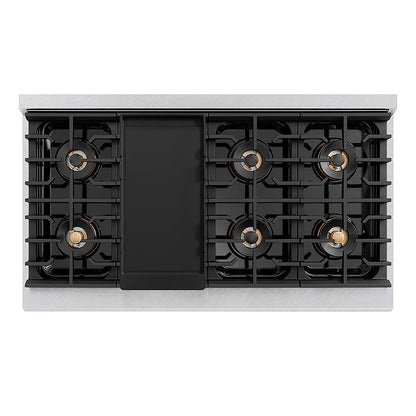 ZLINE 48 in. 6.7 cu. ft. Paramount Dual Fuel Range with 8 Burner DuoPro™ Cooktop and Dual Ovens in Satin Stainless Steel (PSDRS-48)