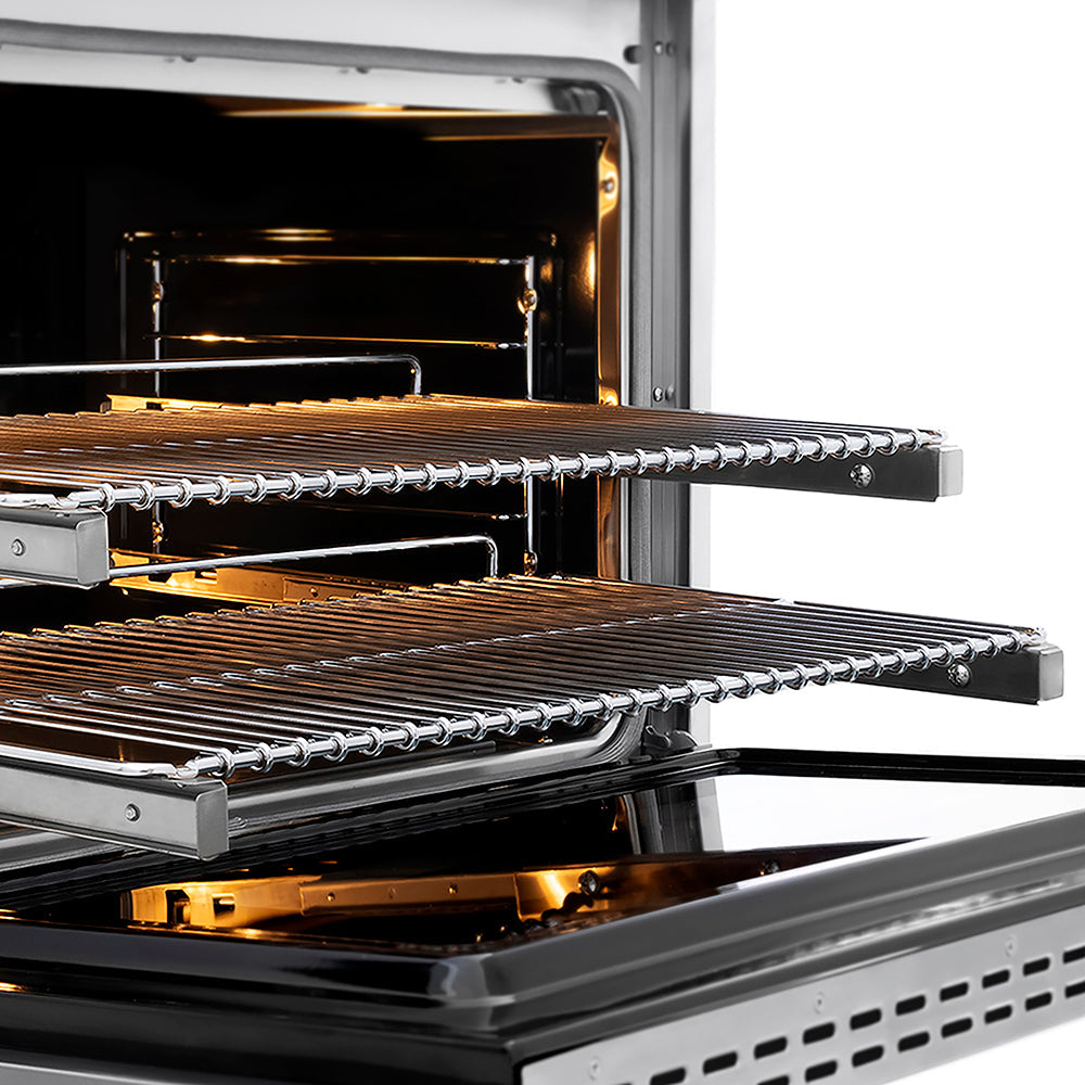 ZLINE Autograph Edition 36 in. 5.2 cu. ft. Paramount Dual Fuel Range with 6 Burner DuoPro™ Cooktop and Electric Convection Oven in Satin Stainless Steel and Matte Black Accents (PSDRSZ-36-MB)