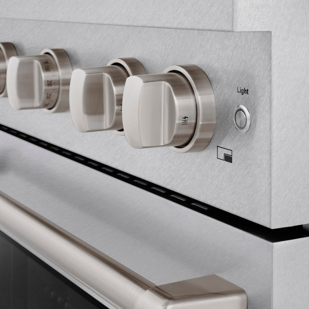 ZLINE 30 in. 4.2 cu. ft. Paramount Gas Range with 4 Burner Cooktop and Convection Gas Oven in Satin Stainless Steel (SGRS-30)