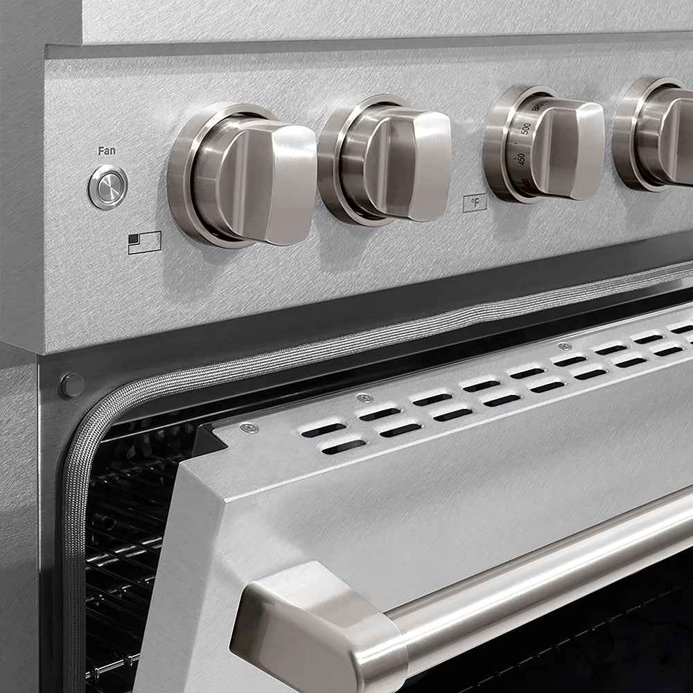 ZLINE 30 in. 4.2 cu. ft. Paramount Gas Range with 4 Burner DuoPro™ Cooktop and Convection Gas Oven in Satin Stainless Steel (PSGRS-30)