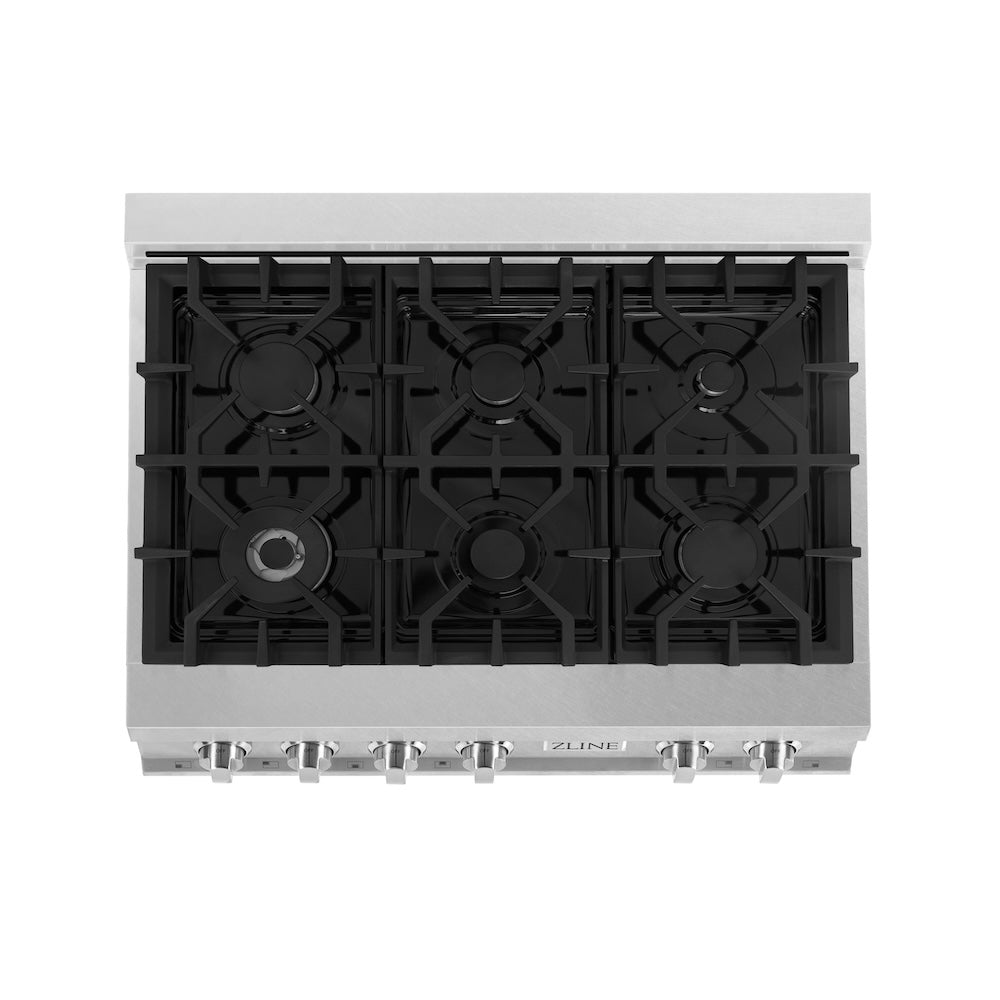 ZLINE 36 in. Legacy Gas Rangetop with 6 Burners and Porcelain Cooktop in Satin Stainless Steel (RTS-36)