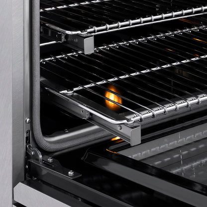 ZLINE Autograph Edition 30 in. 4.2 cu. ft. Paramount Induction Range with 4 Element Cooktop and Electric Convection Oven in Satin Stainless Steel with Matte Black Accents (SINRSZ-30-MB)