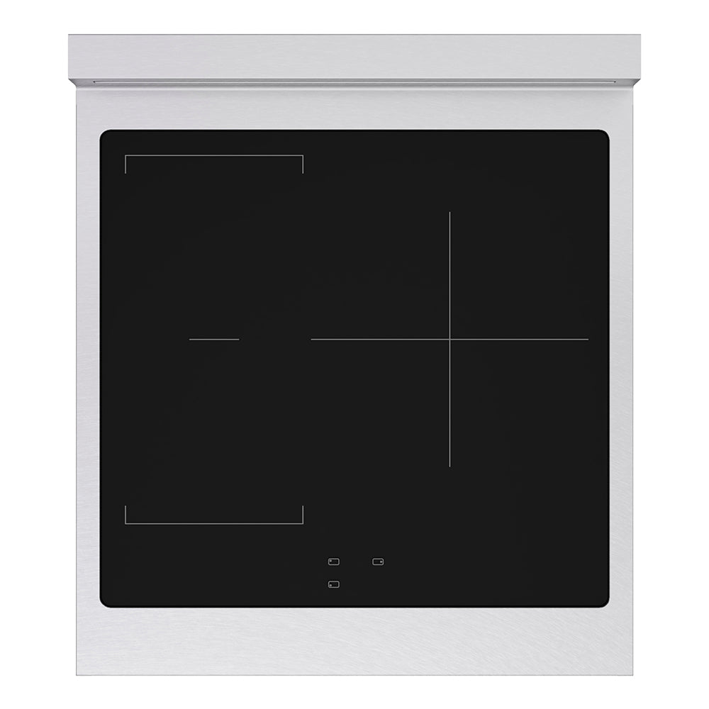 ZLINE Autograph Edition 24 in. 3.2 cu. ft. Paramount Induction Range with 3 Element Cooktop and Electric Convection Oven in Satin Stainless Steel with White Matte Door and Polished Gold Accents (SINRSZ-WM-24-G)