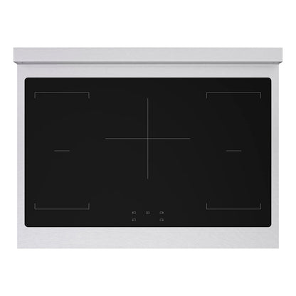 ZLINE Autograph Edition 36 in. 5.2 cu. ft. Paramount Induction Range with 5 Element Cooktop and Electric Convection Oven in Satin Stainless Steel with White Matte Door and Champagne Bronze Accents (SINRSZ-WM-36-CB)