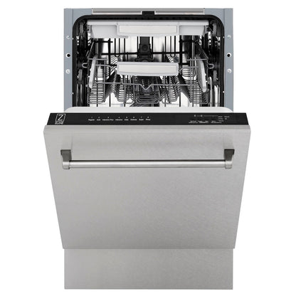 ZLINE 18 in. Tallac Series 3rd Rack Top Control Dishwasher with Satin Stainless Steel Panel and Stainless Steel Tub, 51dBa (DWV-SN-18)