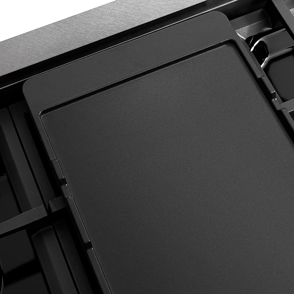 ZLINE Autograph Edition 48 in. Paramount Gas Rangetop with 8 Burner DuoPro™ Cooktop in Satin Stainless Steel and Matte Black Accents (PSRTSZ-48-MB)