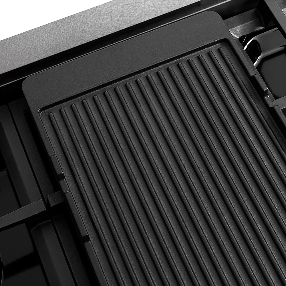 ZLINE Autograph Edition 48 in. Paramount Gas Rangetop with 8 Burner DuoPro™ Cooktop in Satin Stainless Steel and Matte Black Accents (PSRTSZ-48-MB)