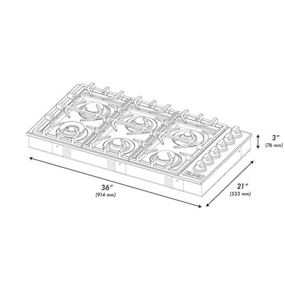 36 inch gas cooktop