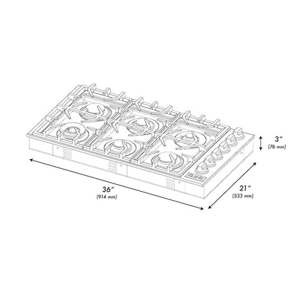 36 inch gas cooktop