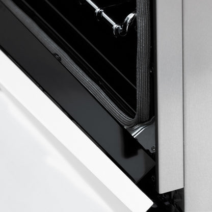 ZLINE Autograph Edition 36 in. 4.6 cu. ft. Legacy Dual Fuel Range with 6 Burner Gas Cooktop and Electric Convection Oven in Satin Stainless Steel with White Matte Door and Polished Gold Accents (RASZ-WM-36-G)