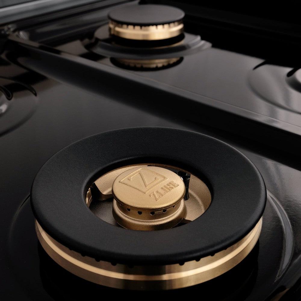 ZLINE Autograph Edition 48 in. 6.0 cu. ft. Legacy Dual Fuel Range with 7 Burner Gas Cooktop and 2 Electric Ovens in Stainless Steel and Matte Black Accents (RAZ-48-MB)