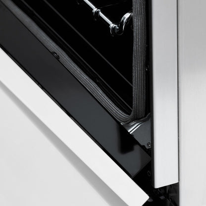 ZLINE Autograph Edition 36 in. 4.6 cu. ft. Legacy Dual Fuel Range with 6 Burner Gas Cooktop and Electric Convection Oven in Stainless Steel with White Matte Door and Matte Black Accents (RAZ-WM-36-MB)