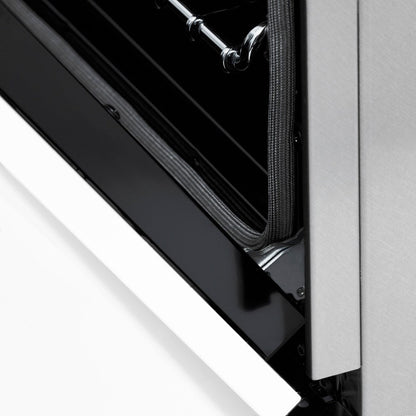 ZLINE Autograph Edition 60 in. 7.4 cu. ft. Legacy Dual Fuel Range with 9 Burner Gas Cooktop and 2 Electric Convection Ovens in Stainless Steel with White Matte Doors and Matte Black Accents (RAZ-WM-60-MB)