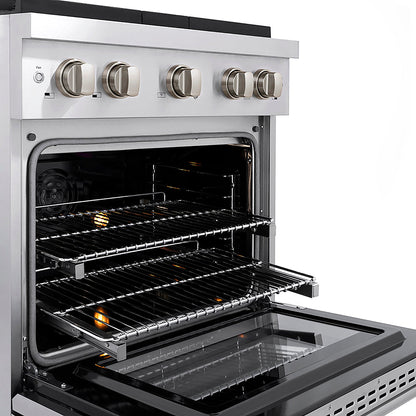 ZLINE 30 in. 4.2 cu. ft. Paramount Dual Fuel Range with 4 Burner DuoPro™ Cooktop and Electric Convection Oven in Stainless Steel (PSDR30)