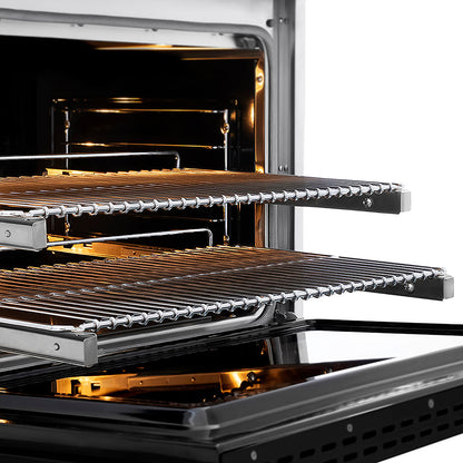 ZLINE Autograph Edition 36 in. 5.2 cu. ft. Paramount Dual Fuel Range with 6 Burner DuoPro™ Cooktop and Electric Convection Oven with Black Matte Door and Champagne Bronze Accents (PSDRZ-BLM-36-CB)