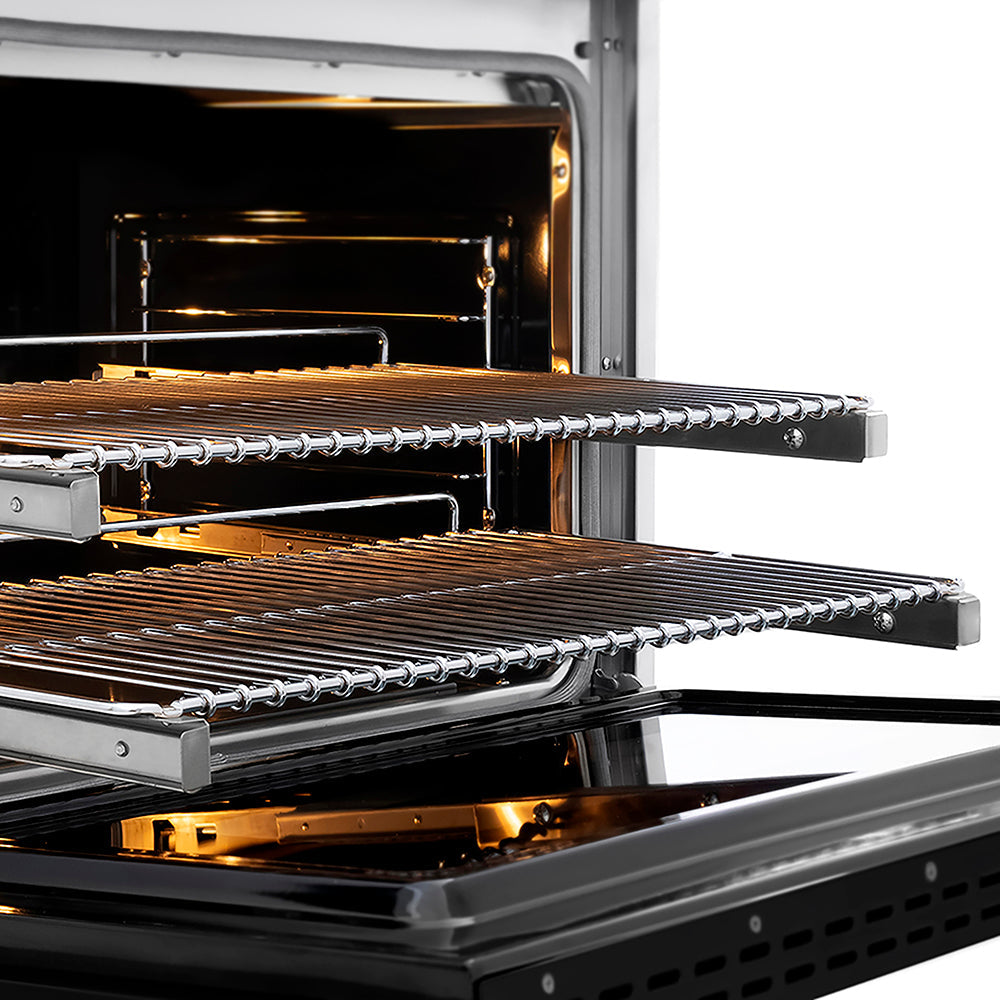 ZLINE Autograph Edition 36 in. 5.2 cu. ft. Paramount Dual Fuel Range with 6 Burner DuoPro™ Cooktop and Electric Convection Oven with Black Matte Door and Polished Gold Accents (PSDRZ-BLM-36-G)