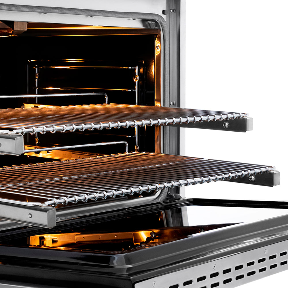 ZLINE Autograph Edition 36 in. 5.2 cu. ft. Paramount Gas Range with 6 Burner Cooktop and Convection Gas Oven in Stainless Steel with Polished Gold Helix Handle and Knob Accents (SGRZ-36-KG)