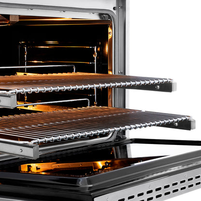 ZLINE Autograph Edition 36 in. 5.2 cu. ft. Paramount Gas Range with 6 Burner Cooktop and Convection Gas Oven in Stainless Steel with Polished Gold Helix Handle and Knob Accents (SGRZ-36-KG)