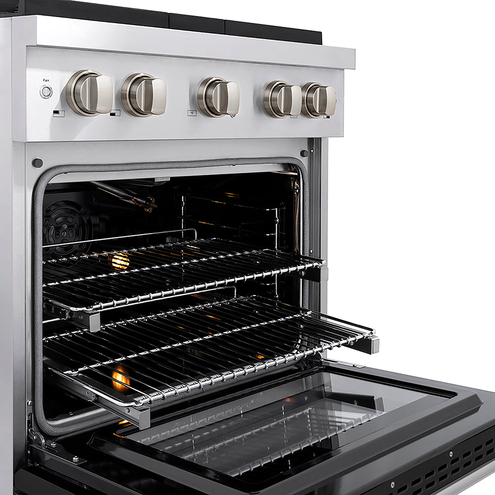 ZLINE 30 in. 4.2 cu. ft. Paramount Gas Range with 4 Burner DuoPro™ Cooktop and Convection Gas Oven with Black Matte Door (PSGR-BLM-30)