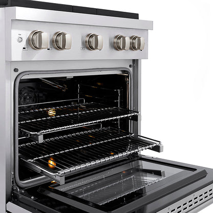 ZLINE 30 in. 4.2 cu. ft. Paramount Gas Range with 4 Burner DuoPro™ Cooktop and Convection Gas Oven in Stainless Steel (PSGR30)