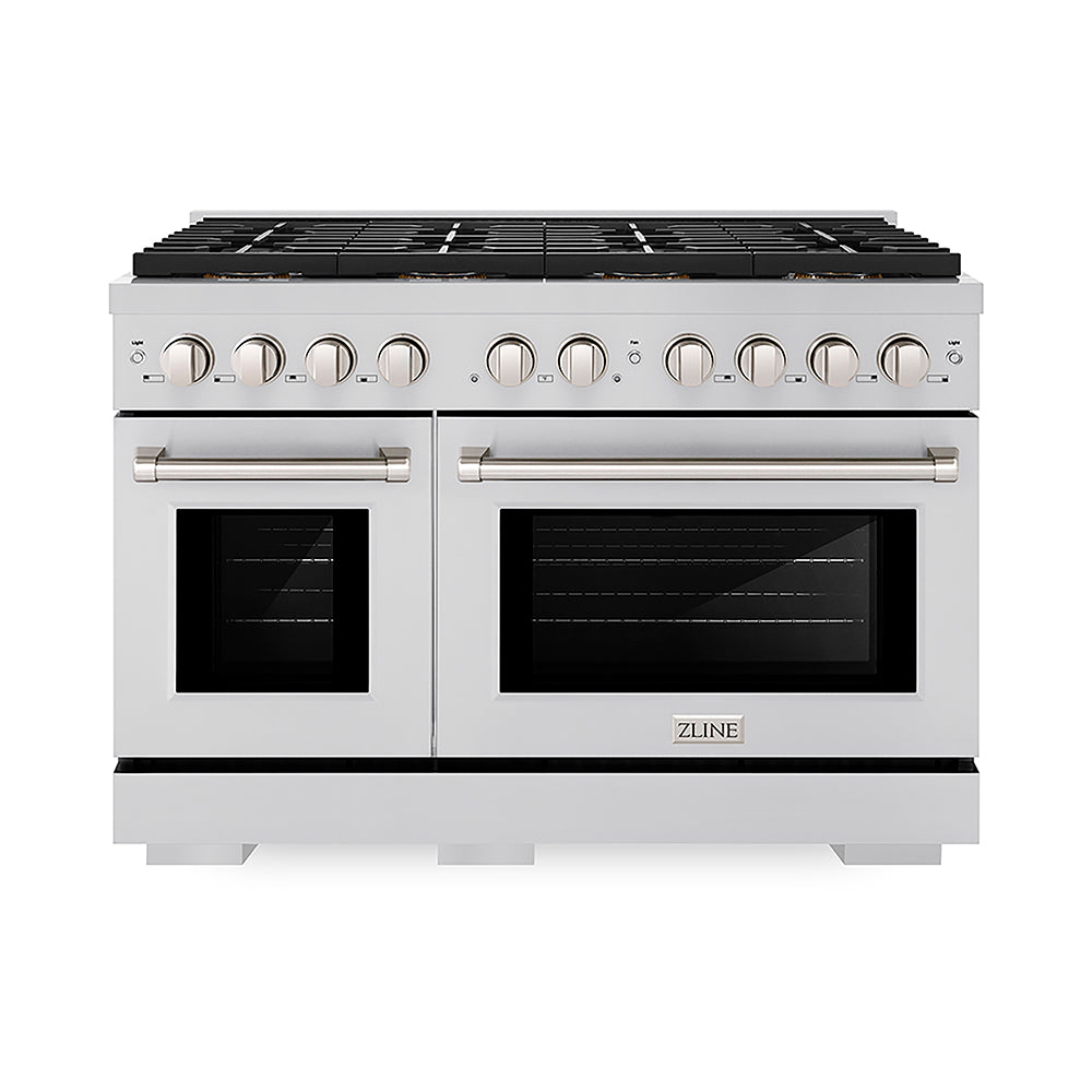 ZLINE 48 in. 6.7 cu. ft. Paramount Gas Range with 8 Burner DuoPro™ Cooktop and Dual Ovens in Stainless Steel (PSGR48)