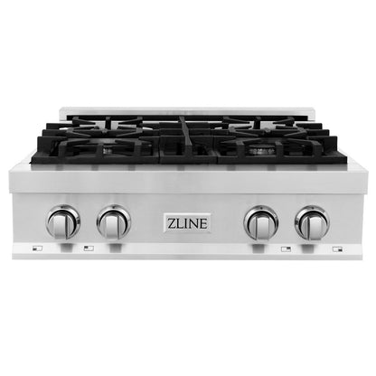 ZLINE Kitchen Package with 30 in. Stainless Steel Rangetop and 30 in. Single Wall Oven (2KP-RTAWS30)