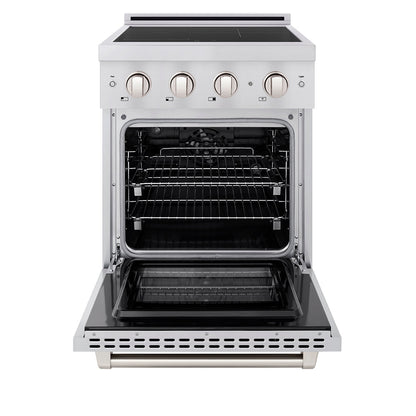 ZLINE 24 in. 3.2 cu. ft. Paramount Induction Range with 3 Element Cooktop and Electric Convection Oven in Stainless Steel (SINR24)
