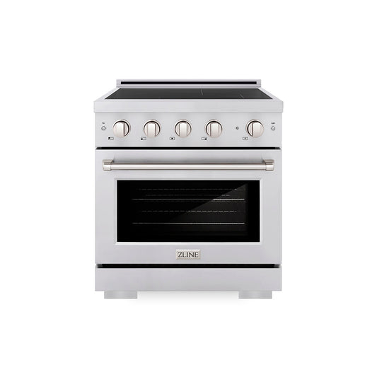 ZLINE 30 in. 4.2 cu. ft. Paramount Induction Range with 4 Element Cooktop and Electric Convection Oven in Stainless Steel (SINR30)
