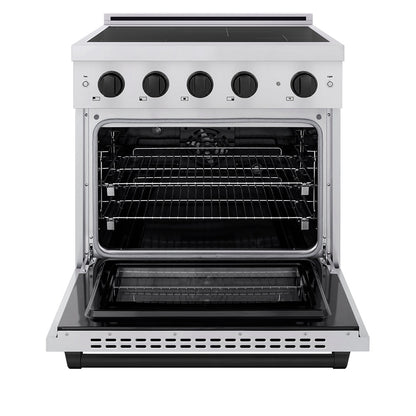 ZLINE Autograph Edition 30 in. 4.2 cu. ft. Paramount Induction Range with 4 Element Cooktop and Electric Convection Oven in Stainless Steel with Matte Black Accents (SINRZ-30-MB)
