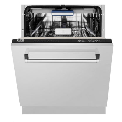 ZLINE Kitchen Package with Refrigerator, 30 in. Stainless Steel Gas Range, 30 in. Convertible Vent Range Hood and 24 in. Tall Tub Dishwasher (4KPR-SGRRH30-DWV)