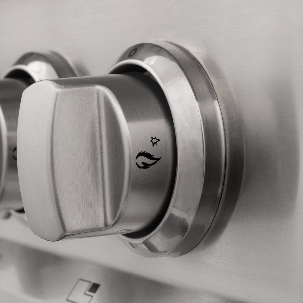 ZLINE 30 in. 4.0 cu. ft. Legacy Dual Fuel Range with 4 Burner Gas Cooktop and Electric Convection Oven in Stainless Steel and Blue Matte Door (RA-BM-30)