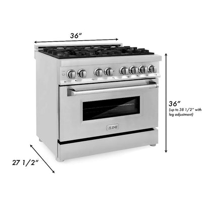 36 inch dual fuel range