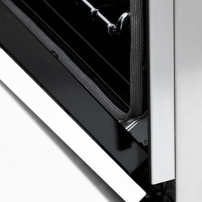 ZLINE 36 in. Kitchen Package with Satin Stainless Steel Dual Fuel Range with White Matte Door and Convertible Vent Range Hood (2KP-RASWMRH36)