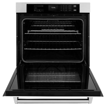 ZLINE 30 in. Professional True Convection Single Wall Oven with Air Fry and Self Clean in Stainless Steel with White Matte Door (WAS-WM-30)