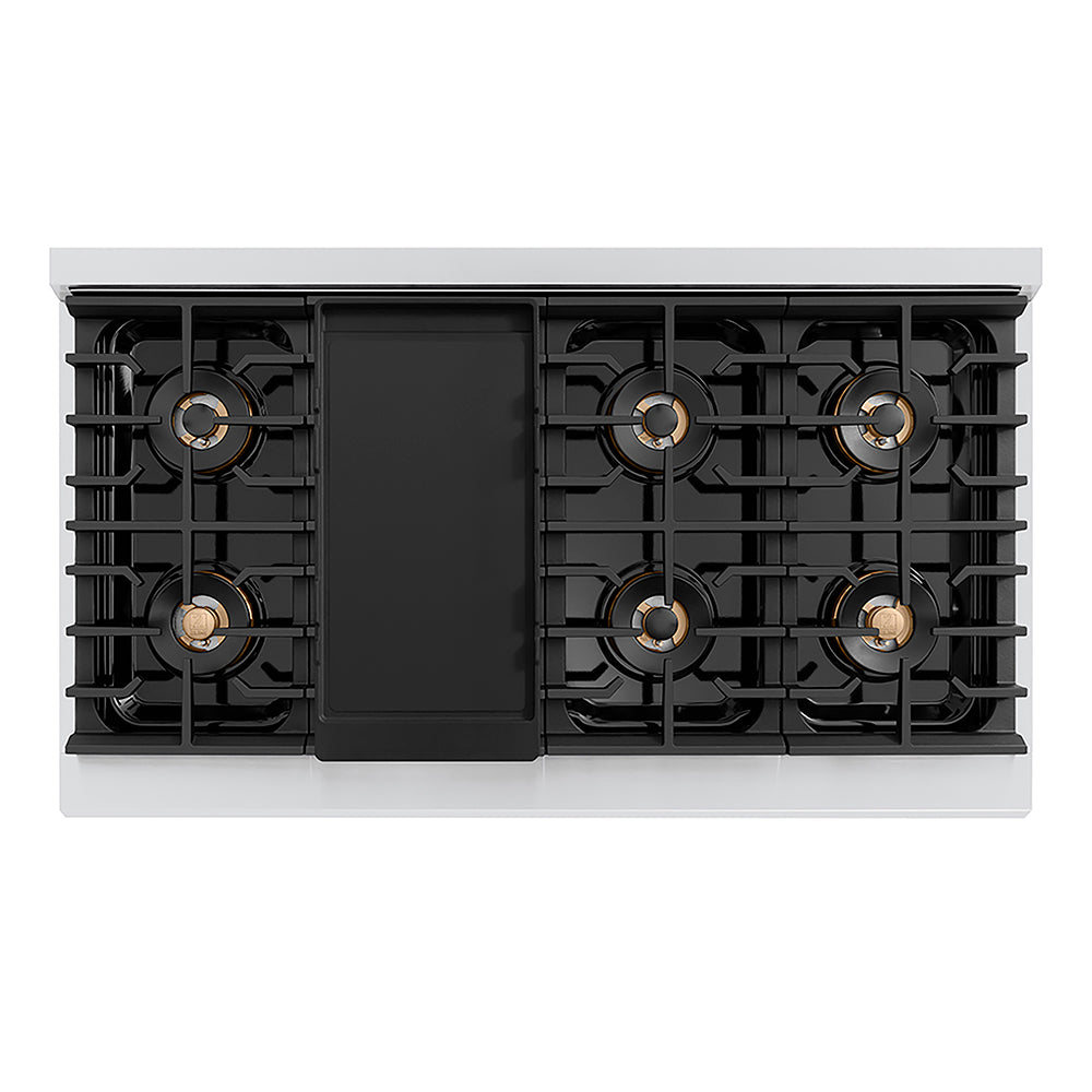 ZLINE Autograph Edition 48 in. Paramount Gas Rangetop with 8 Burner DuoPro™ Cooktop in Stainless Steel and Matte Black Accents (PSRTZ-48-MB)
